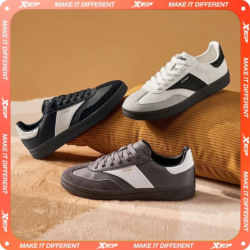 Xtep GAT Skateboarding Shoes For Women 2025 Spring Stability Comfortable Sports Shoes Classics Street Soft Sneakers 875118310008