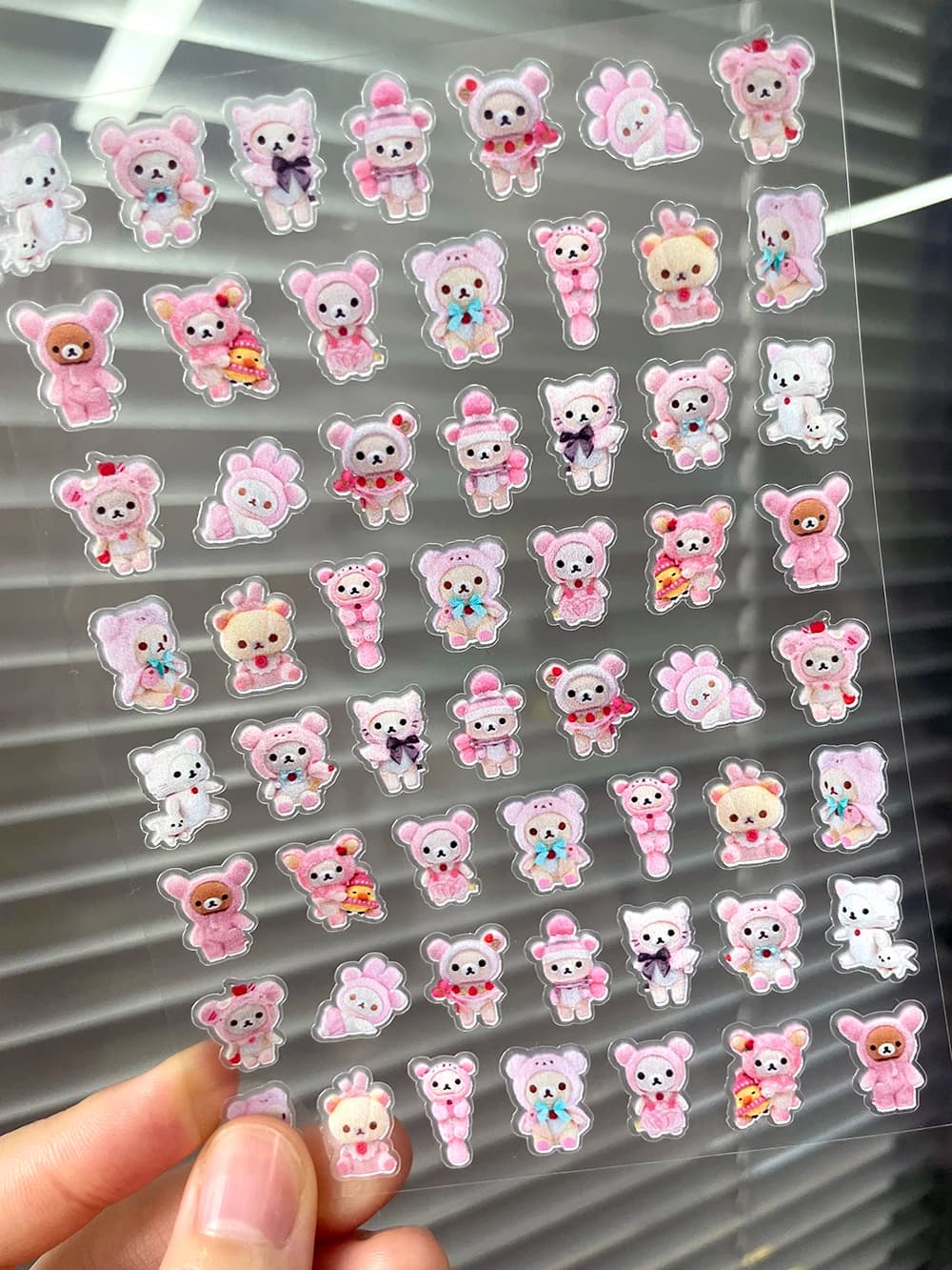 Cartoon Cute Rilakkuma Diy Pvc Adhesive Stickers Nail Art Decor Pink Series Scrapbook Handbook Waterproof Sticker Toy Gifts