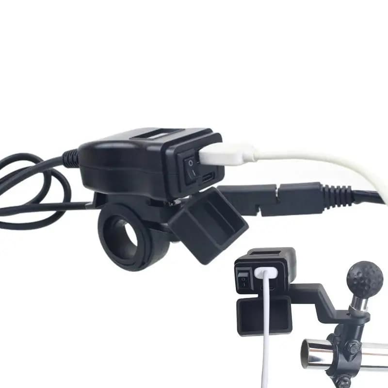 Waterproof Motorcycle Charger Fast USB Phone Charger For Motorcycle Built-in Fuse Motorcycle Accessories For City Commuting And