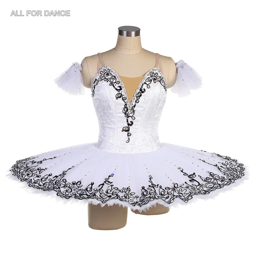 B23014 Customized White Swan Professional Ballet Pancake Tutu Women & Girls Ballerina Stage Performance or Competition Dress