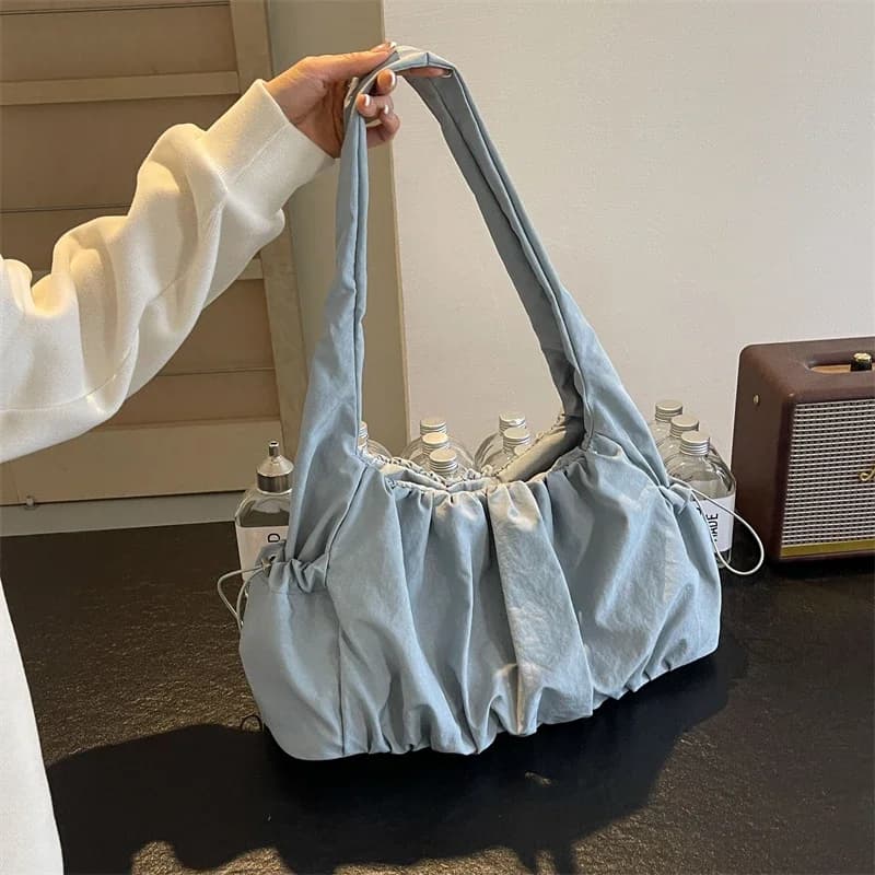 Hot Selling Fashion Nylon Pleated Women's Crossbody Bag 2025 New Casual Trend Versatile Large Capacity Tote Women's Shoulder Bag