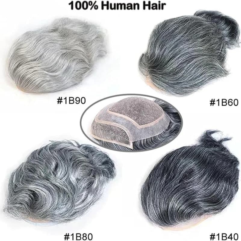 Virgin Hair Toupee For Men HD Swiss Lace With Thin Skin PU 8*10 Straight Hair Mens Wigs Hair Replacement For Men Hair System