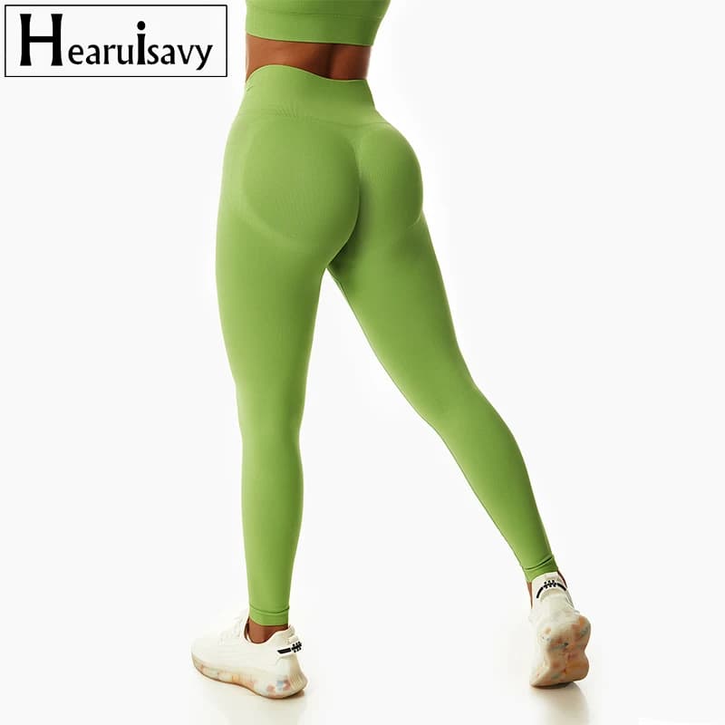 Elasticity Exercise Seamless Yoga Leggings Gym High Waist Training Sports Leggings Women Fitness Running Tight Hip Lift Pants