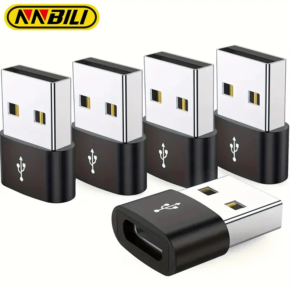 NNBILI 5pcs OTG USB to USBC Adapters Durable Metallic Build Universal Compatibility Including Macbook Samsung S24 IWatch AirPods