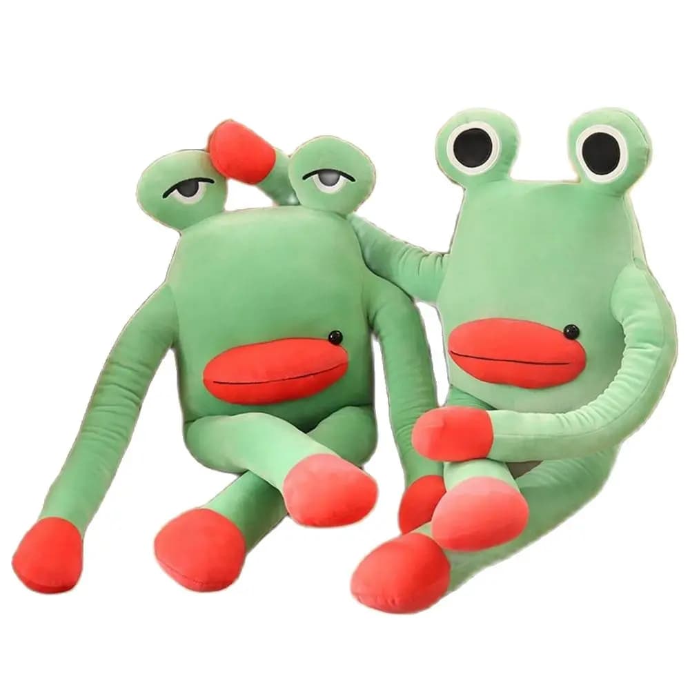60CM Smelly Big Long Legs Frog Plush Toy Sausage Mouth Big Mole Funny Creative Prank Dolls Send Holiday Friends Birthday Gifts