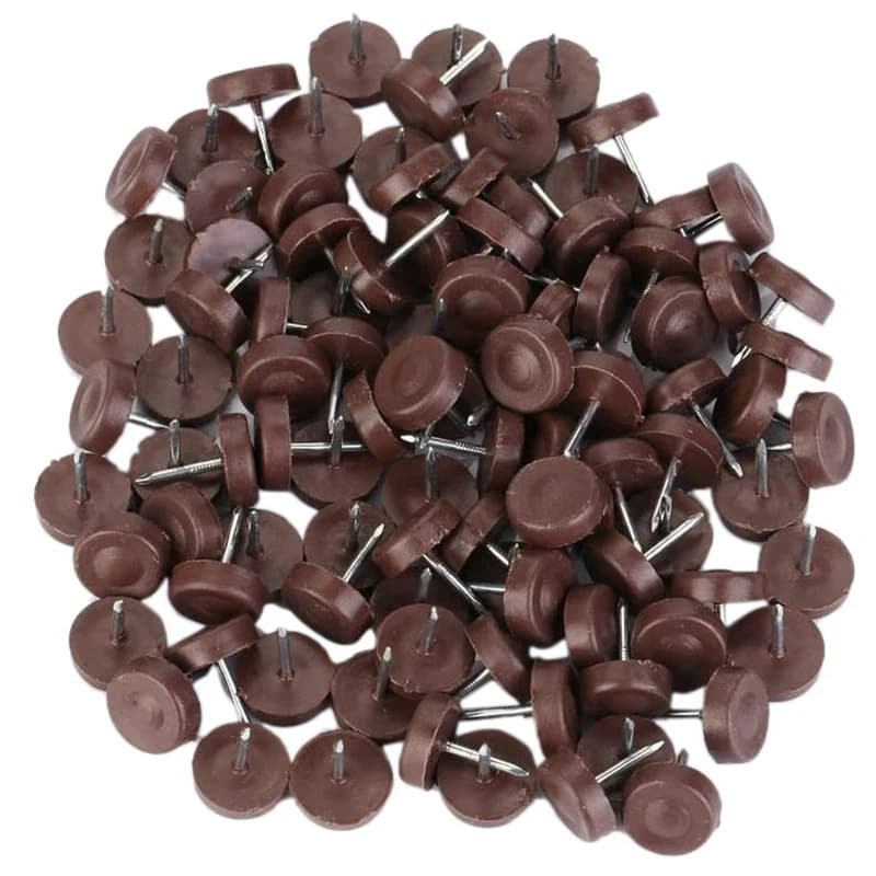 100 PCS Chair Table Furniture Leg Bottom Feet Plastic Pads Glides Skid Nail Wood Floor Furniture Protector Noise Killer Retail