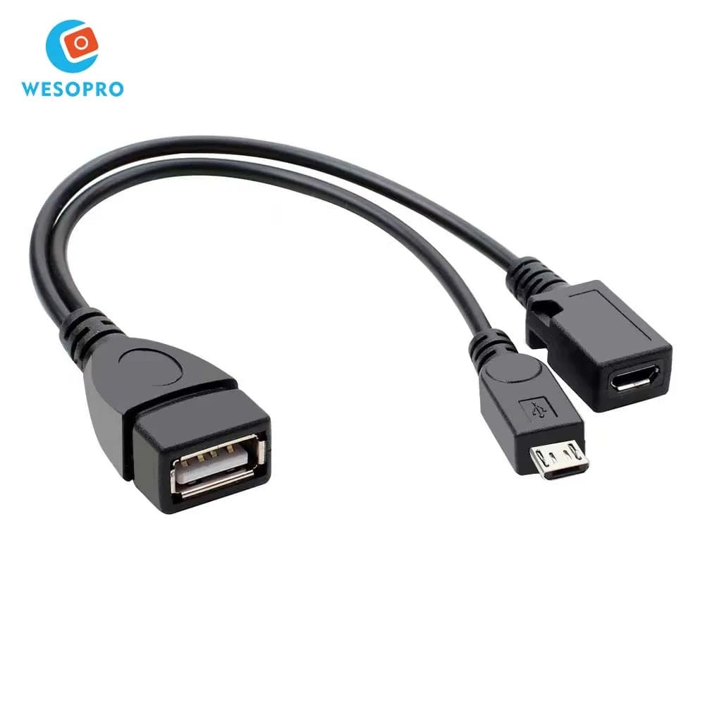WESOPRO 2 in 1 OTG Cable Replacement for Fire Stick 4K Compatible with Android Phone Tablet Micro USB Host with Micro USB Power