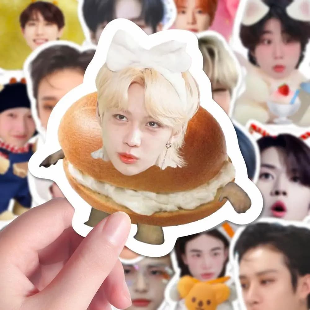 80pcs Kpop Korean Boy Group Kids Big Head Stickers New Kpop Boy Group Support Luggage Accessories Desktop Waterproof Stickers