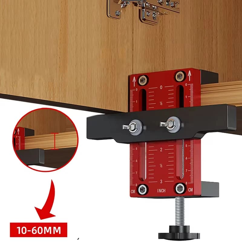 Cabinet Door Mounting Jig, with Support Arm&Clamp, Aluminum Alloy Body Tool for Installing Cabinets with Face Frame or Frameless