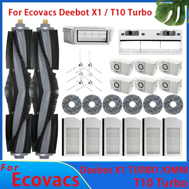 For Ecovacs Deebot T10 OMNI X1 TURBO Vacuum Cleaner Robot Filter Side Brush Cleaning Cloth Spare Parts Dust Box Accessories