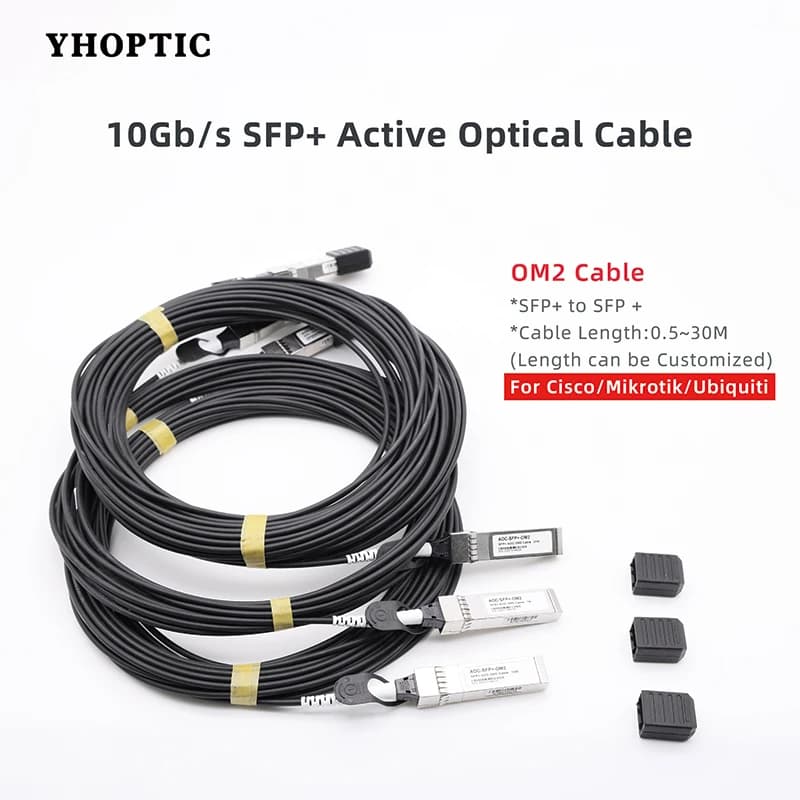 AOC Cable 10GB SFP OM2 7M/10M/20M 10GB ASE Active Optical SFP Cable(AOC) for Cisco,MikroTik,Ubiquiti...Etc Switch Fiber Optic