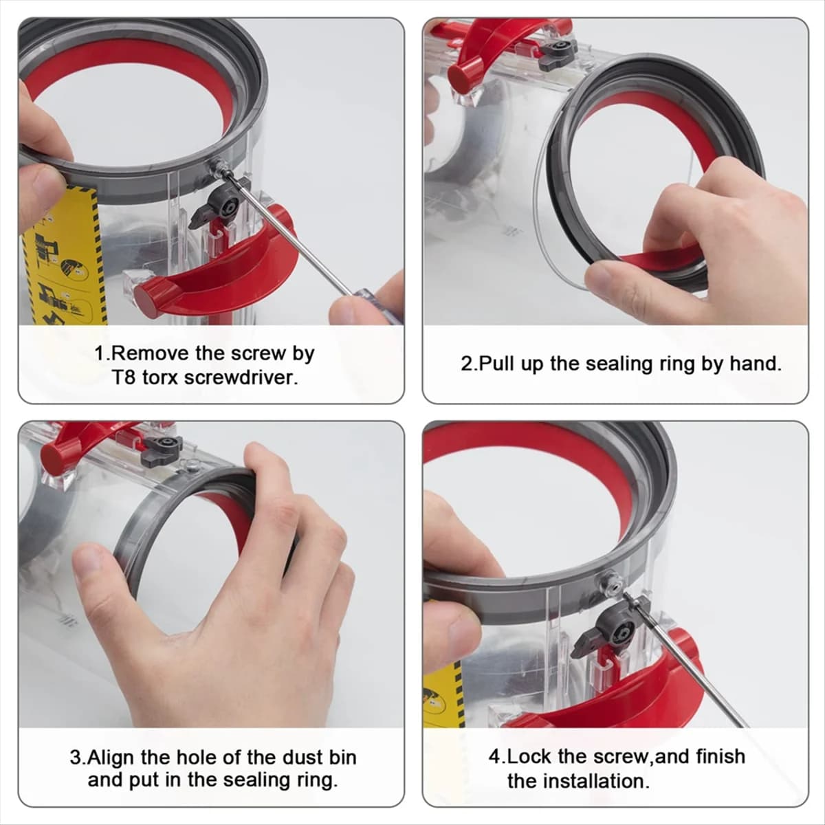 For Dyson V11 V15 SV14 SV15 SV22 Vacuum Dust Bin Bucket Top Fixed Sealing Ring+Dust Bin Trigger Switch Replace Parts