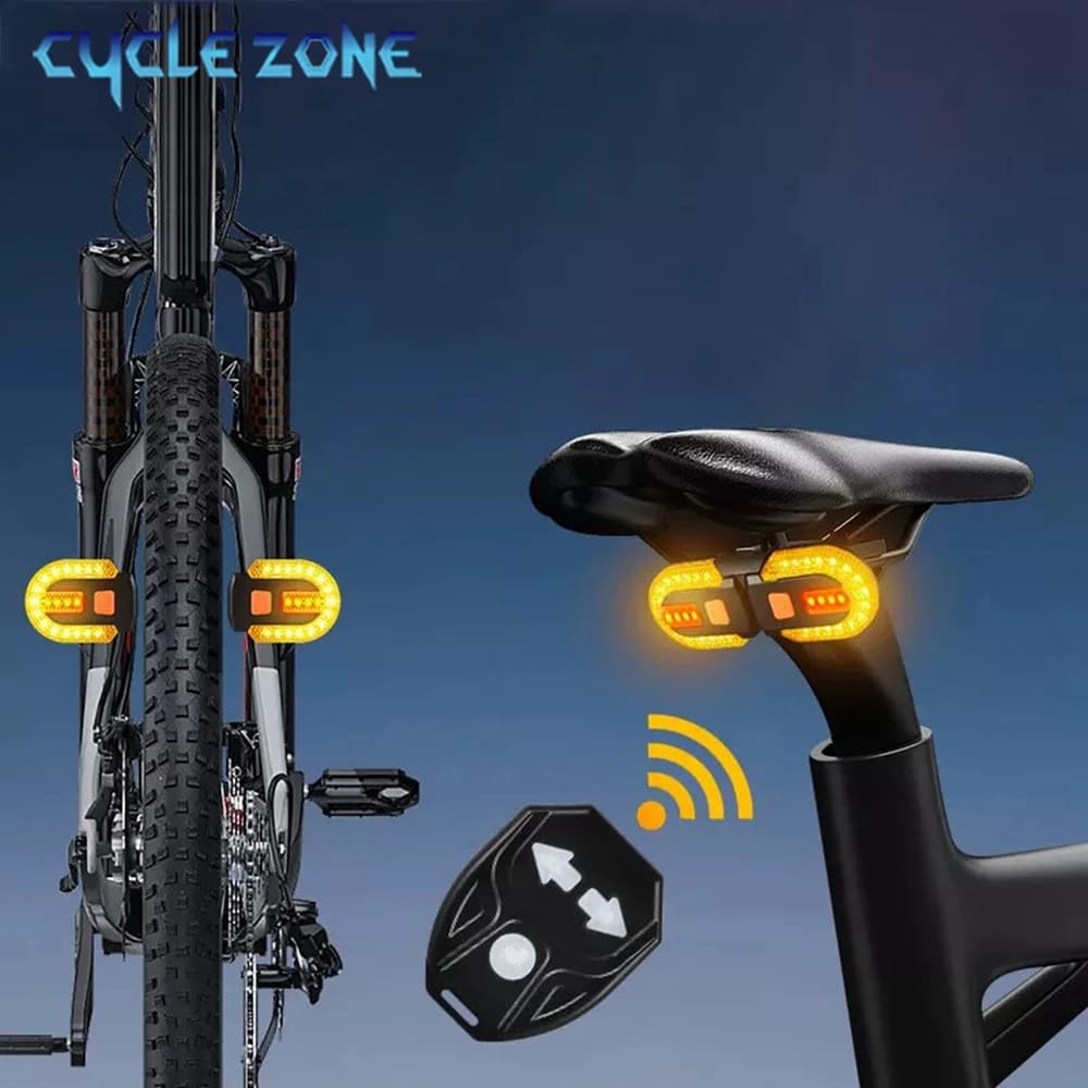 Bike Turn Signal Rear Light USB Rechargeable Wireless Back LED Scooter Tail Light Wireless Warning Taillight Cycling Accessories