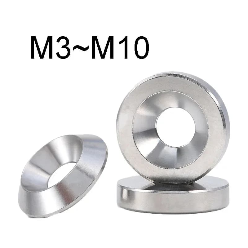 3~5PCS Conical Gasket/Flat Washers M3 M4 M5 M6 M8 M10 Solid Tapered Washers/Flat Gasket Countersunk Washers