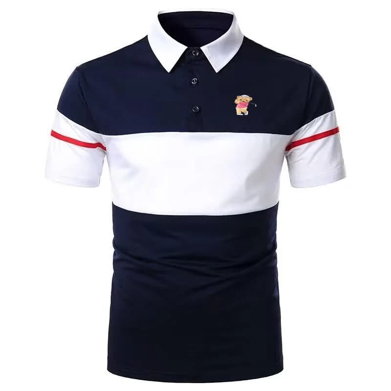 2024 Golf Summer New Patchwork Printed Men's Polo Shirt Fashion Casual Business Polo Neck Comfortable Short sleeved T-shirt