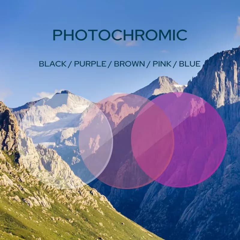 VICKY Photochromic Gray Brown Pink Purple Blue Series 1.56 1.61 1.67 Prescription Glasses Lenses For Myopia Hyperopia