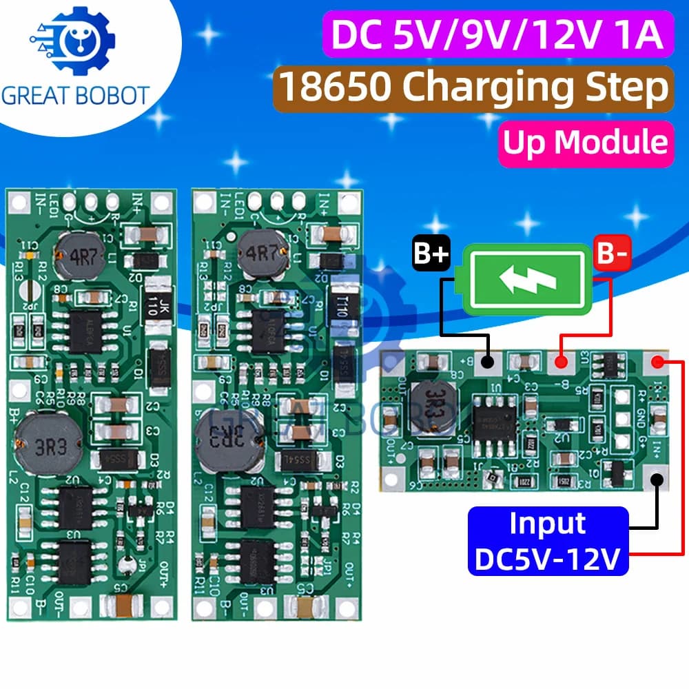 Charging Step Up Booster Module Dc 5v-12v To 9v/12v For 18650 Lithium Battery Ups Voltage Protection Converter Charge Discharge