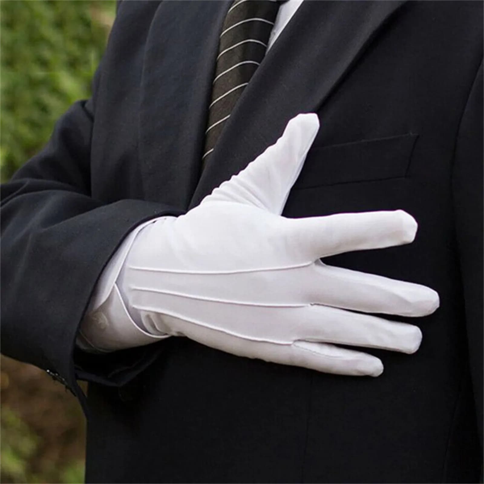 White Cotton Gloves Men Formal Tuxedo Uniform Gloves Honor Guard Parade Ceremony Costume Cosplay Coin Jewelry Butler Glove