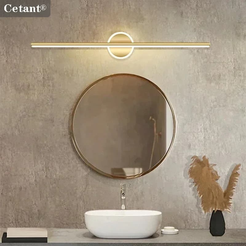 Modern LED Wall Lamp 40/60cm Mirror Light Bathroom Toilet Black Gold Long Strip Fixture Home Decor Led Lighting Lamps Lustre