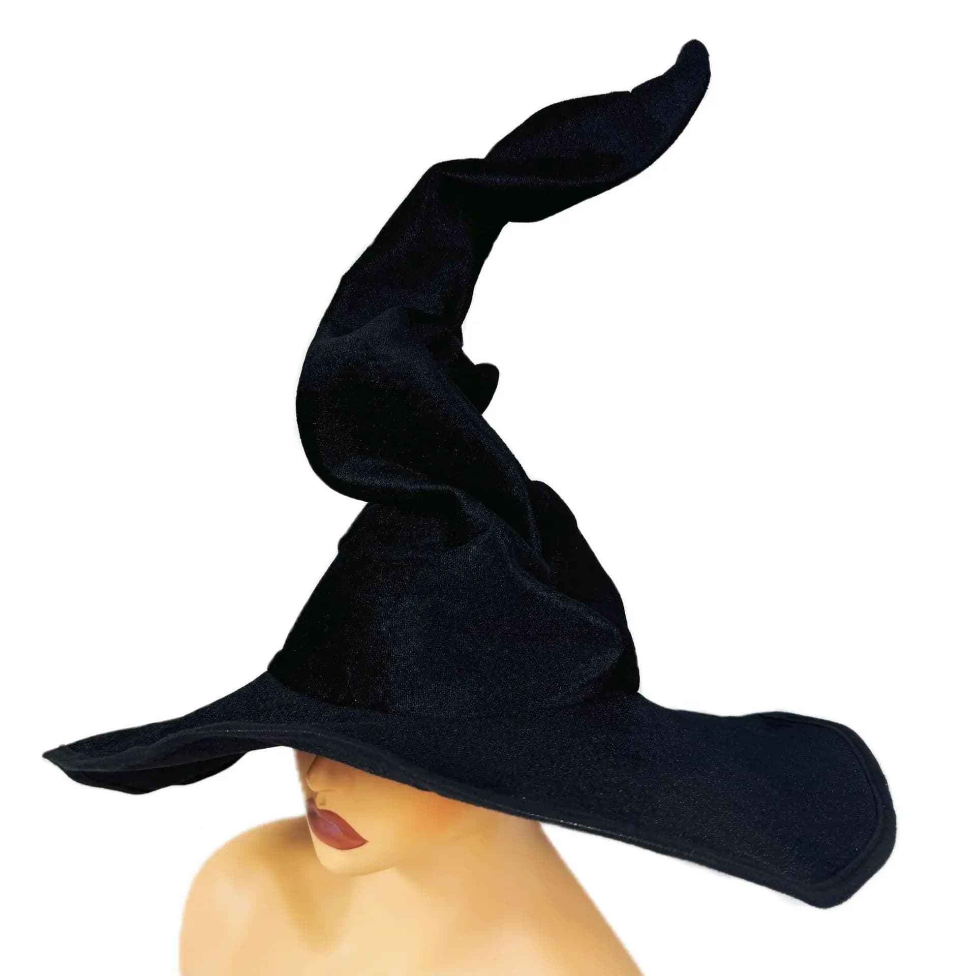 Black Witch Hat Iconic Halloween Velvet Witch Hat Witch Hat Flannel Lightweight For Cosplay Holiday Party Halloween Party