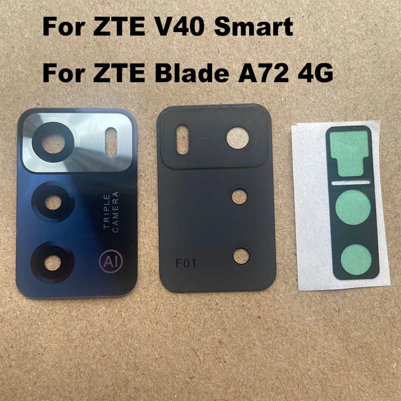 New For ZTE Blade A72 4G / V40 Smart Back Camera Lens Glass Rear Camera Glass With Adhesive Sticker Replacement