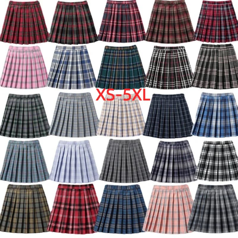 Summer Women High Waist Pleated Plaid Skirts Mini Tennis Skirt Harajuku JK Japanese School Uniform Short A-Line Mini Skirt Girl