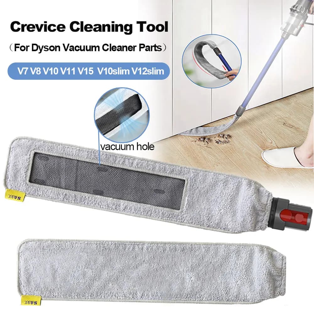Flat Suction Head Brush Crevice Cleaning Cloth For Dyson V8 V10 V11 V15 Vacuum Cleaner Part Accessory Tool Bendable Washable