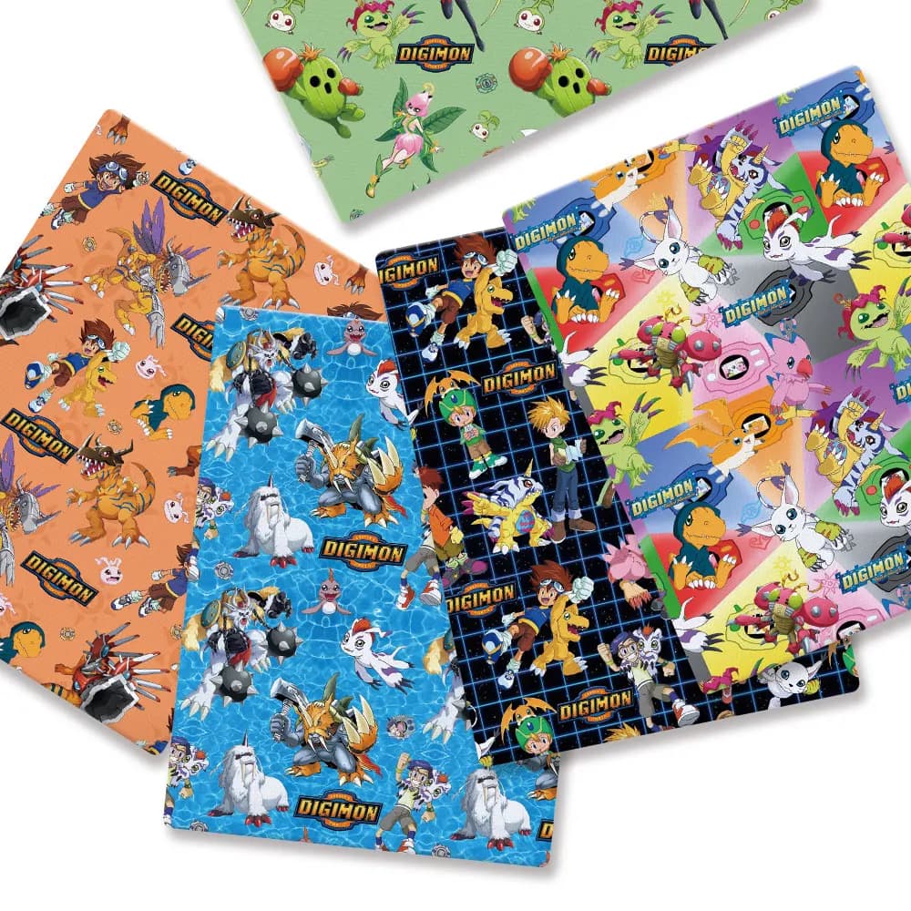 Polyester cotton Digimon Cartoon Fabric 140cm Handmade Sewing Patchwork Quilting Baby Dress Home Sheet Printed Fabric