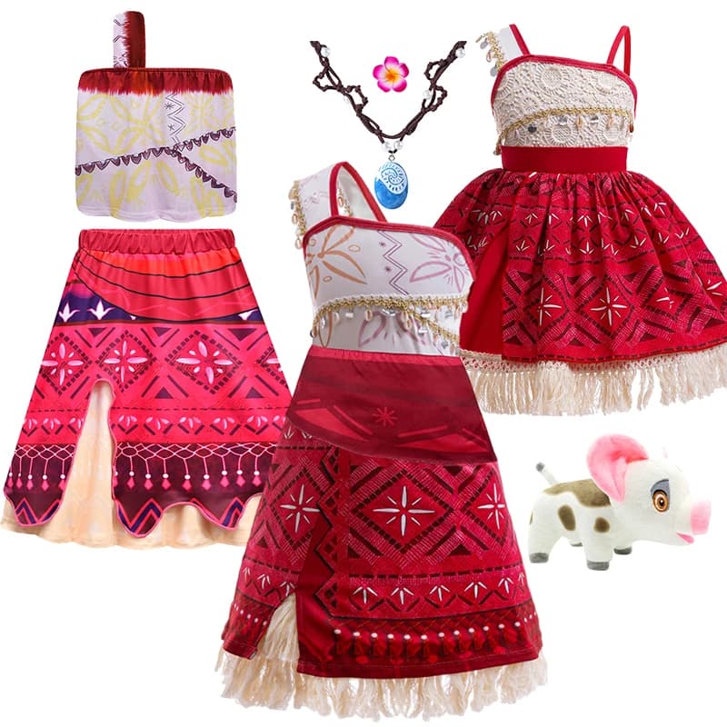 Ocean Adventure 2 Moana Role Play Costume Princess Dress for Girls Ball Gown Vaiana Carnival Clothes Kids Cosplay Moana Clothes