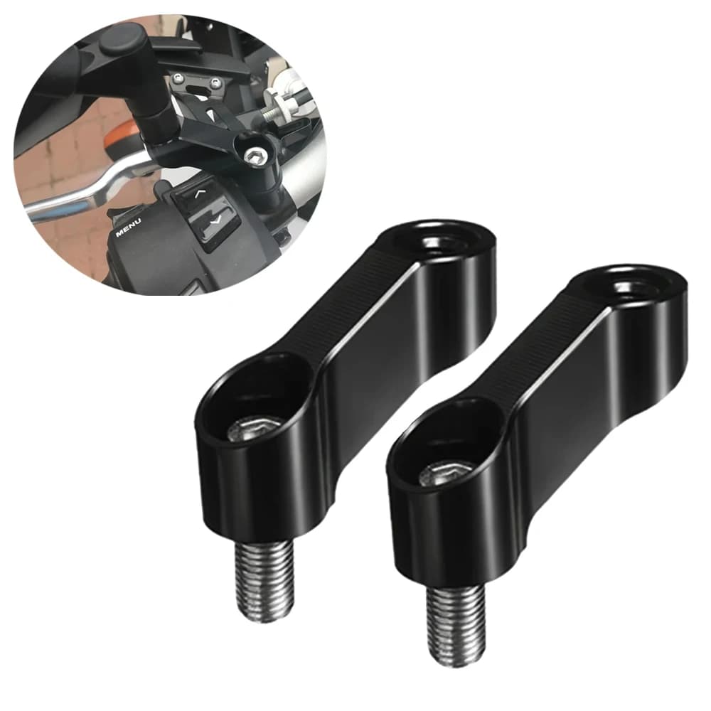 Motorcycle Rearview Mirrors Extension Riser Extend Adapter Mirror Extender Adapters Riser Supplies Rear View Base Mirrors Black