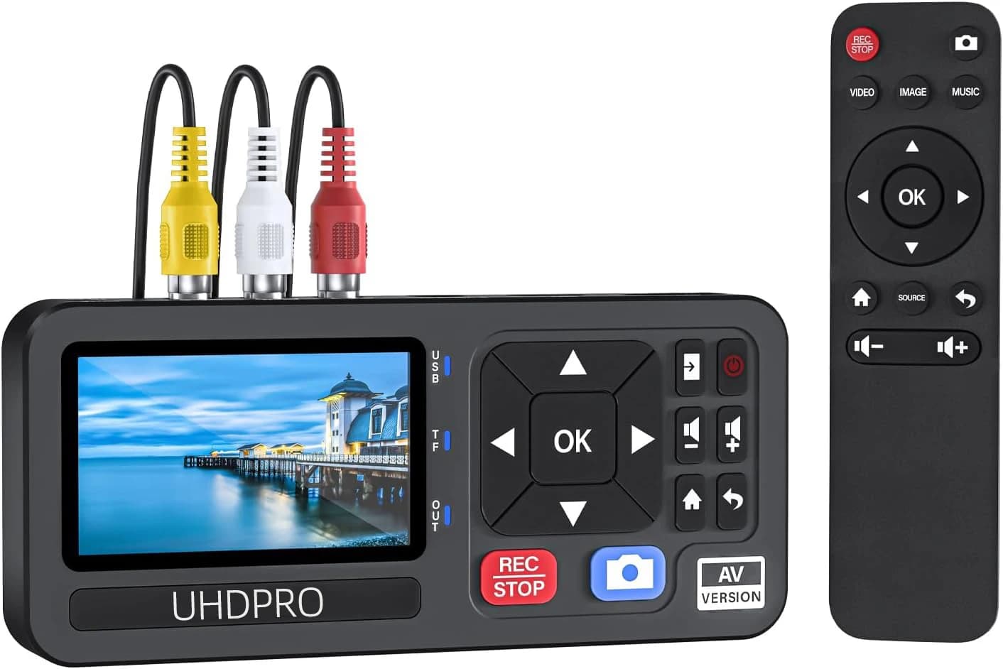 230A Analog CVBS RCA SVideo Camera USB Tape VCR VHS Capture Card Box MP3 Video Recoder with 3" Screen