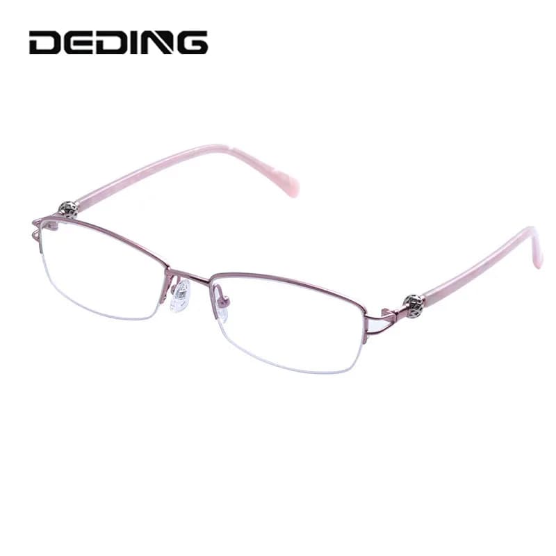 Alloy Half Rim Glasses Frames Women Oval Clear Lens Optical Eyeglasses Myopia Hyperopia Fashion Retro Eyewear DD1354