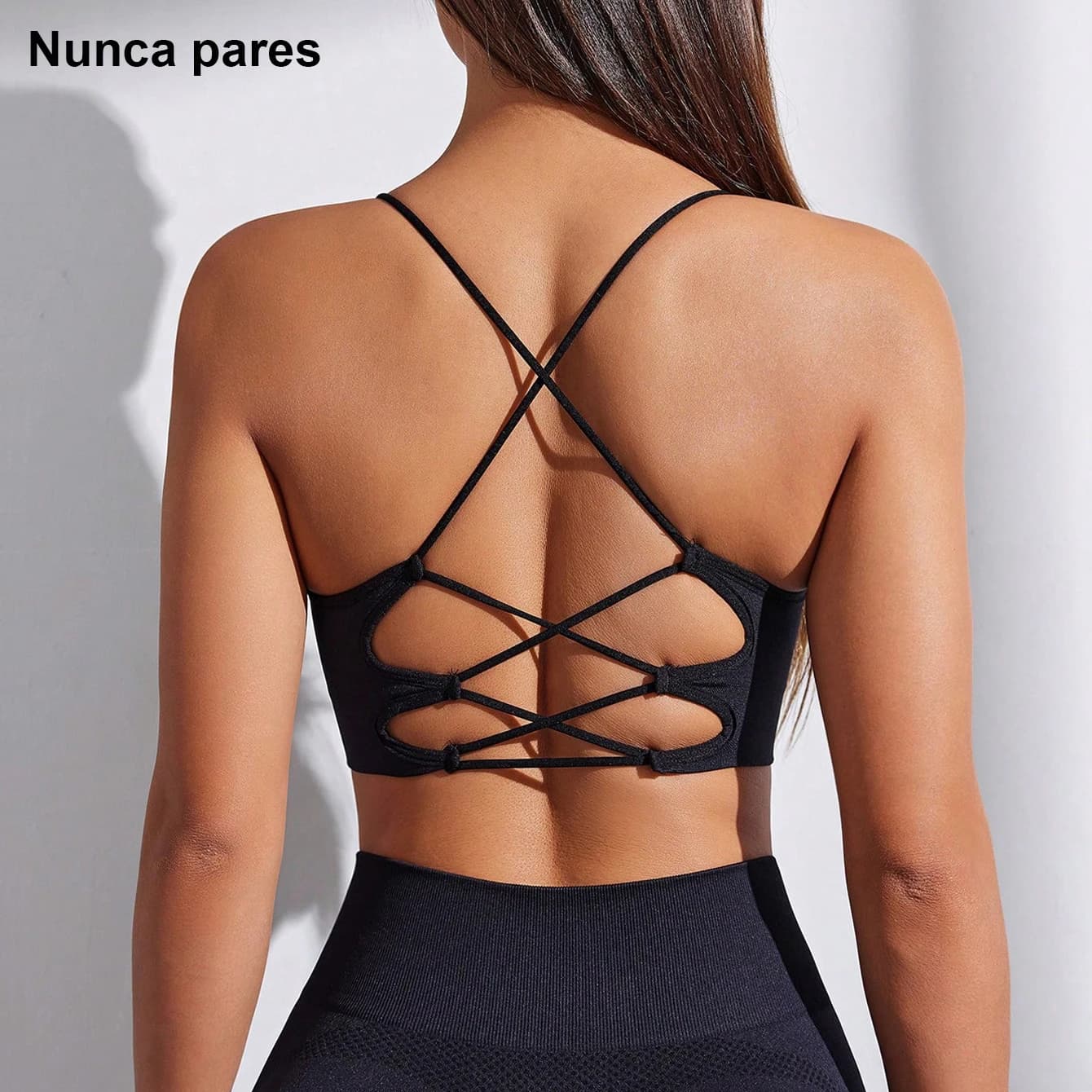 Women Plain Seamless Criss Cross Back Sports Bra Gym Top Women Micro Crop Cami Top Super Soft Fabric