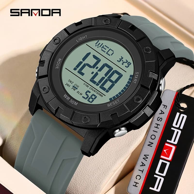 SANDA 2176 Luxury New LED Digital Electronic Sport Watch Casual men boy Military Waterproof  Wristwatches relógio masculino