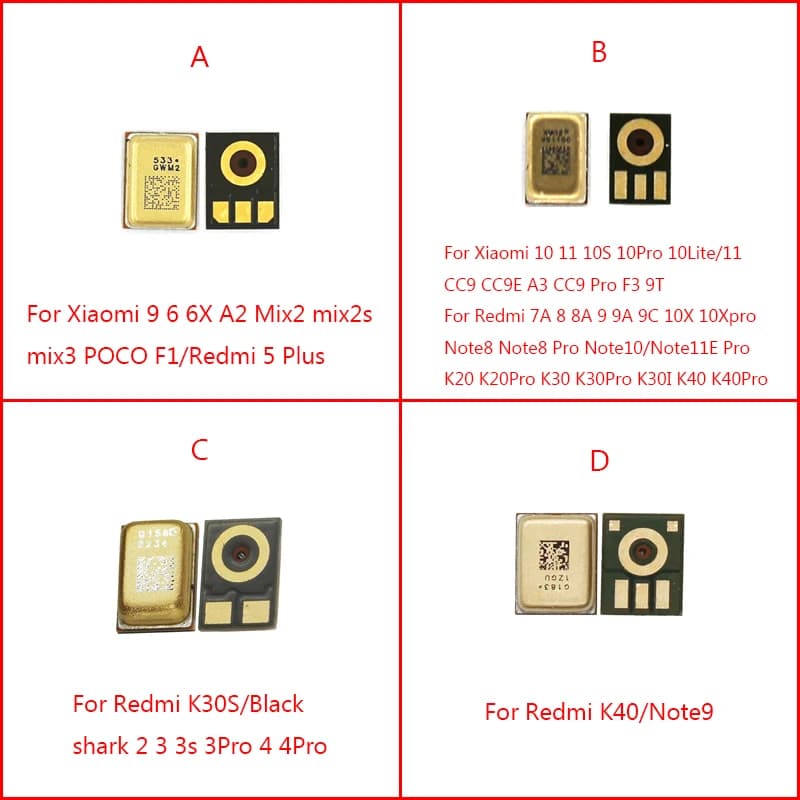 10-50pcs Inner MIC Speaker For Xiaomi 6 6X 11 10S CC9E Mix POCO X3 F1 Redmi 7A 8A 9A Note 8 9 10 11E K20 K30 K40 Pro Transmitter