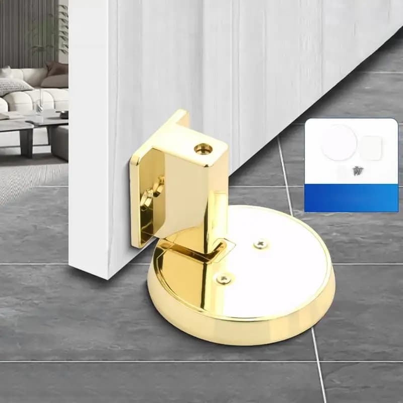 Mechanical Silent Door Stopper Floor Mount Windproof Door Retainer Mechanical No Drilling Door Stopper With Adhesive For Home