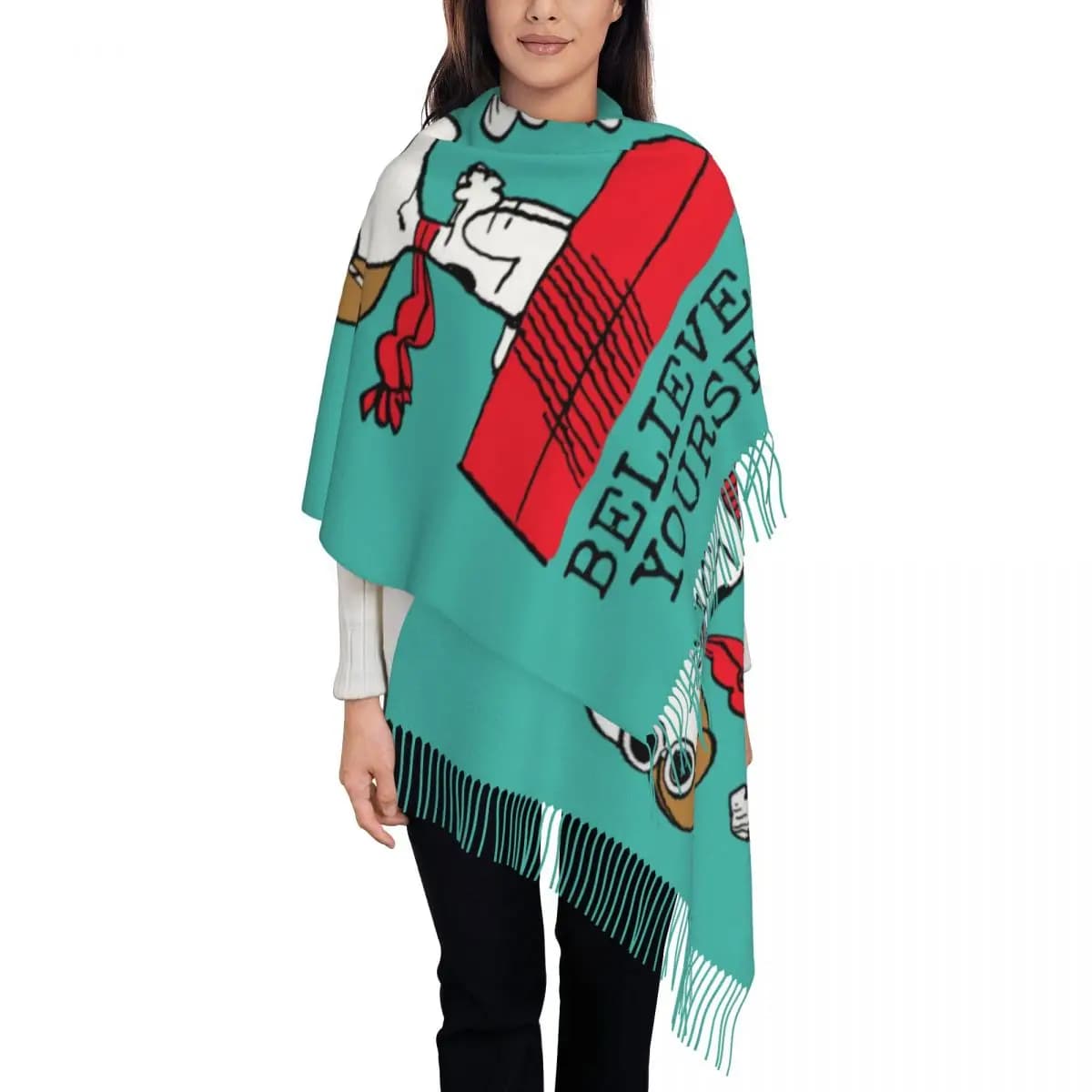 Personalized Print Snoopys The Flying Ace Scarf Women Men Winter Fall Warm Scarves Dog Shawls Wraps