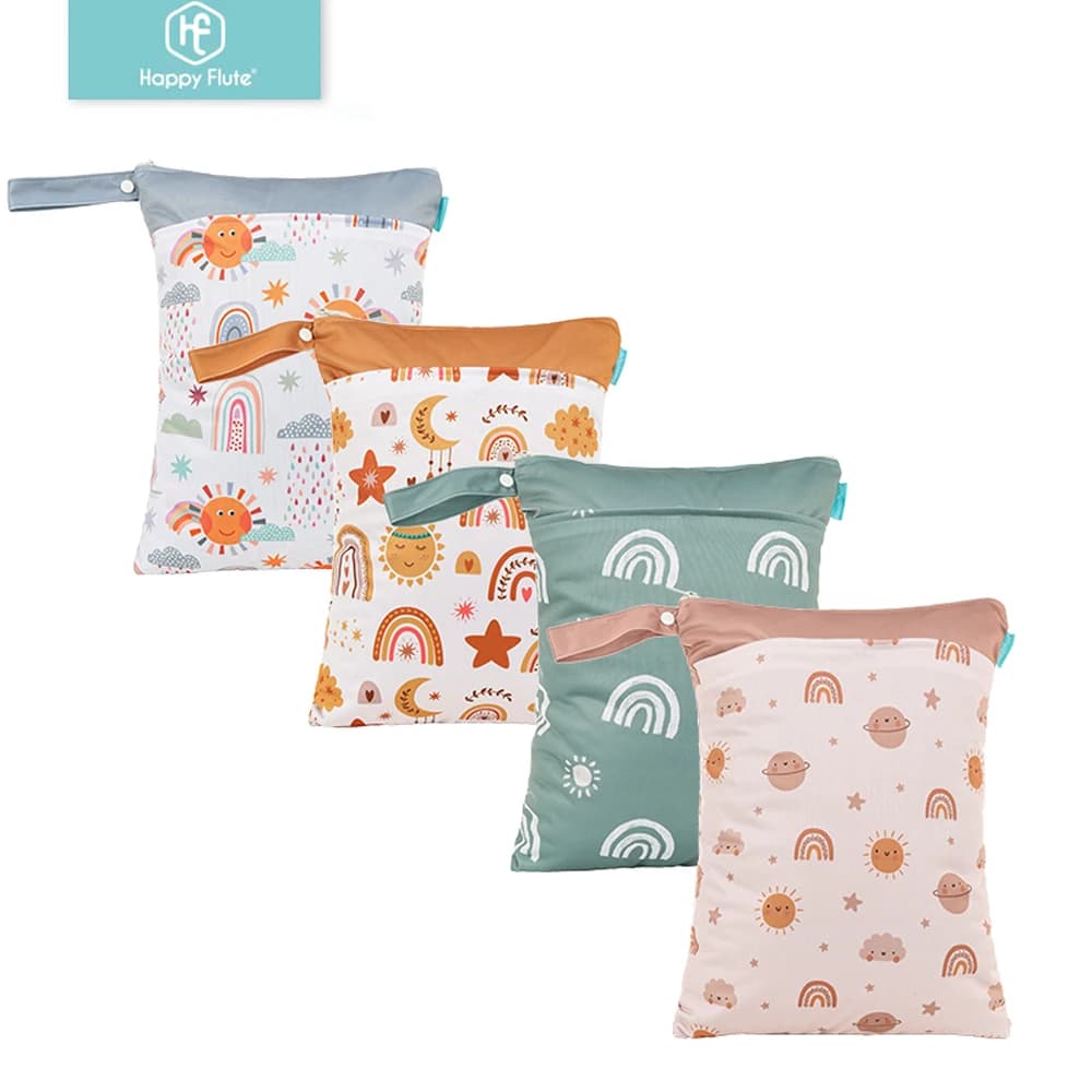 Happyflute Wetbag For Baby Diapers Nappies Waterproof Reusable Diaper Bag With Two Zipper 30cmx40cm