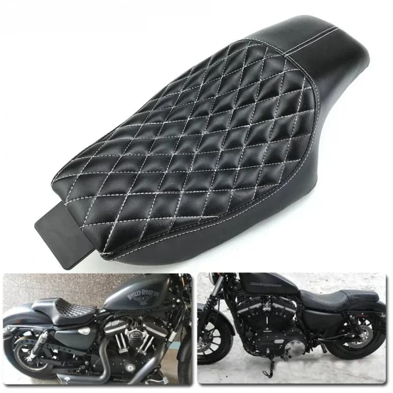For Harley Sportster XL 883 Iron X48 XL883 1200 Forty-Eight 2004-2016 Motorcycle Leather Two Up Driver Front Rear Passenger Seat