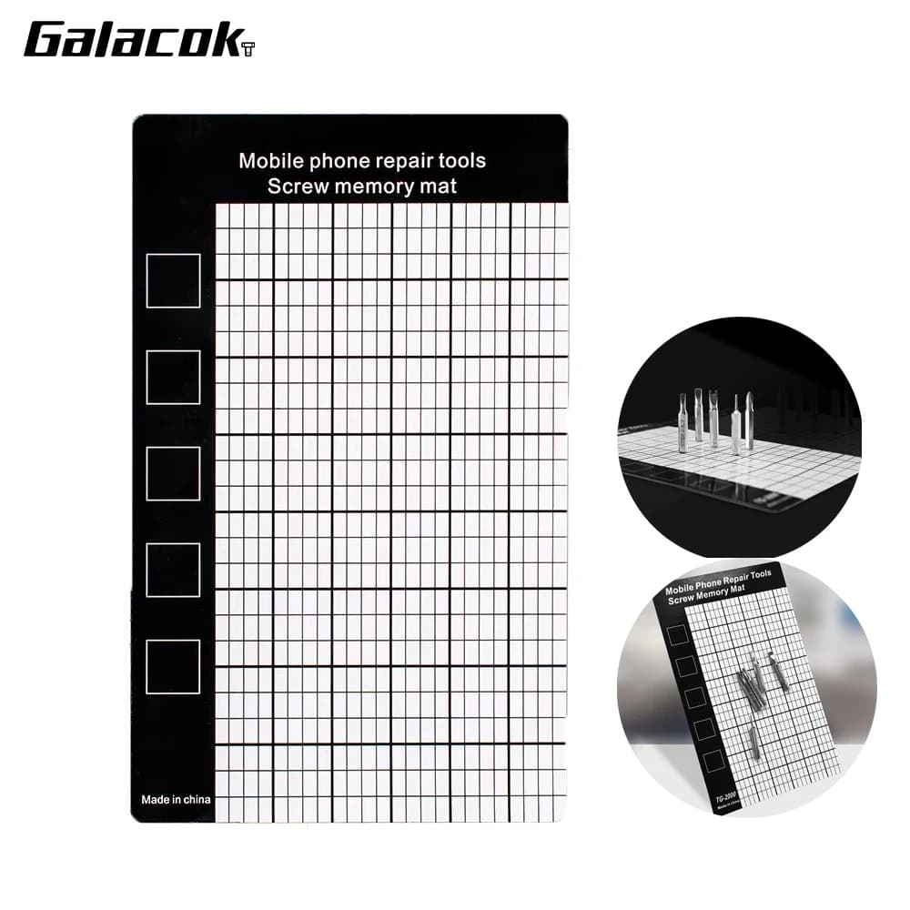 Galacok 1PC Magnetic Screw Mat Memory Work Pad with Size Chart, Small Screws Holder Tool for Mobile Phone Repair 145×90mm