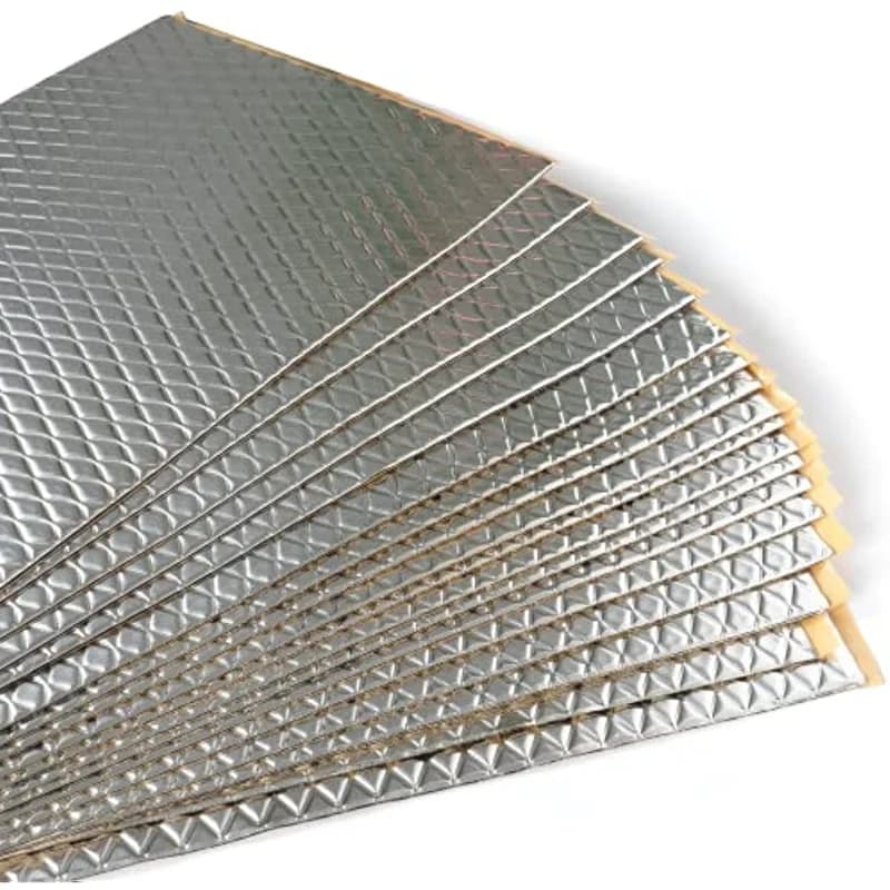 10pc/50pc 5MM Aluminum Foil Car Sound Heat Insulation Cotton Mats Engine Bonnet Firewall Noise Proofing Deadener Anti-Noise Pads