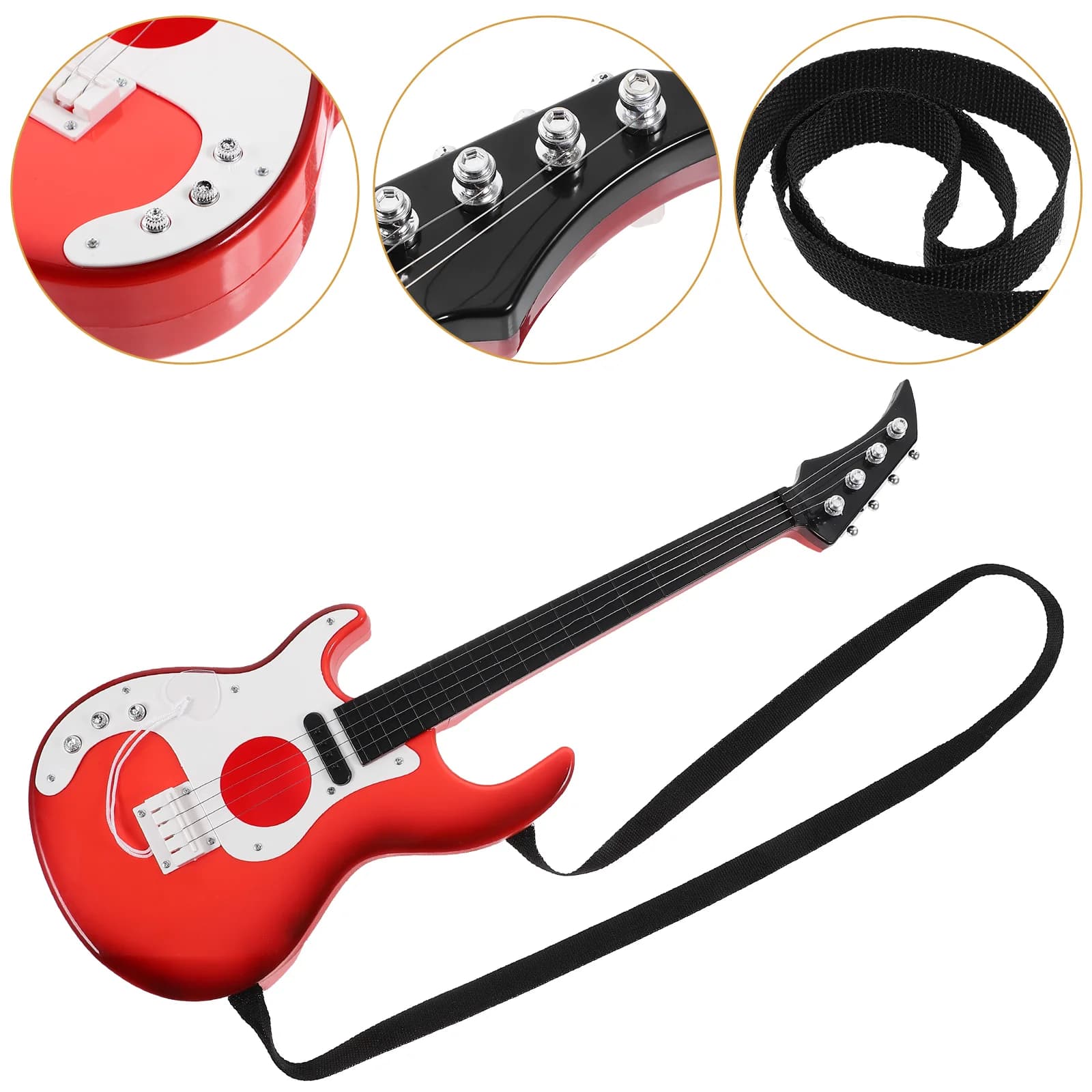 1Pc Kids Guitar Toy Brown Portable Mini Musical Instruments For Electric Practice Small Bass Toy Toddler Training Instrument