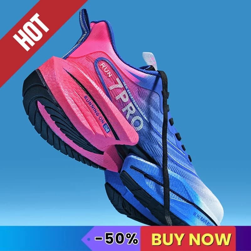 NEW Sports Running Shoes Men Marathon Breathable Comfortable Women Athletic Training Outdoor Sneakers Air Cushion Carbon Plate