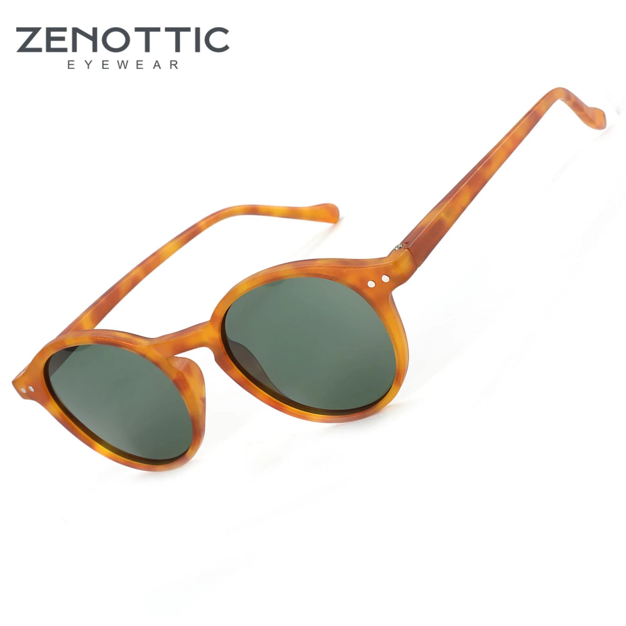 ZENOTTIC Fashion Women Men Polarized Sunglasses Retro Round Sun Glasses Unisex UV400 Shades Sunglasses Eyewear BT4203S