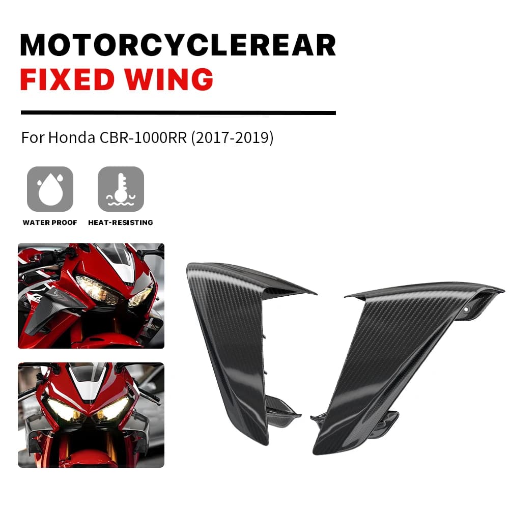 100% carbon fiber Fixed Wind For Honda CBR1000RR CBR 1000 RR 2017-2019 Motorcycle Fairing Parts Aerodynamic Winglet Windshield