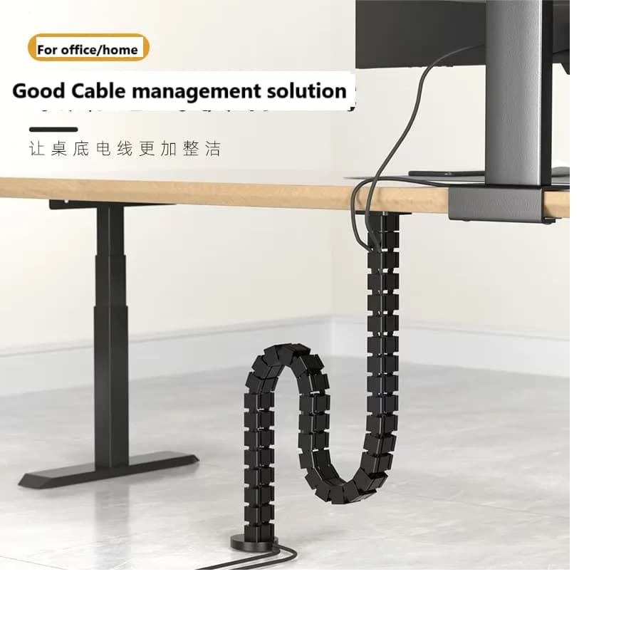 Adjustable  cable wire  management solution for  desk  cable organizer underdesk flexible cable sleeve/conduit