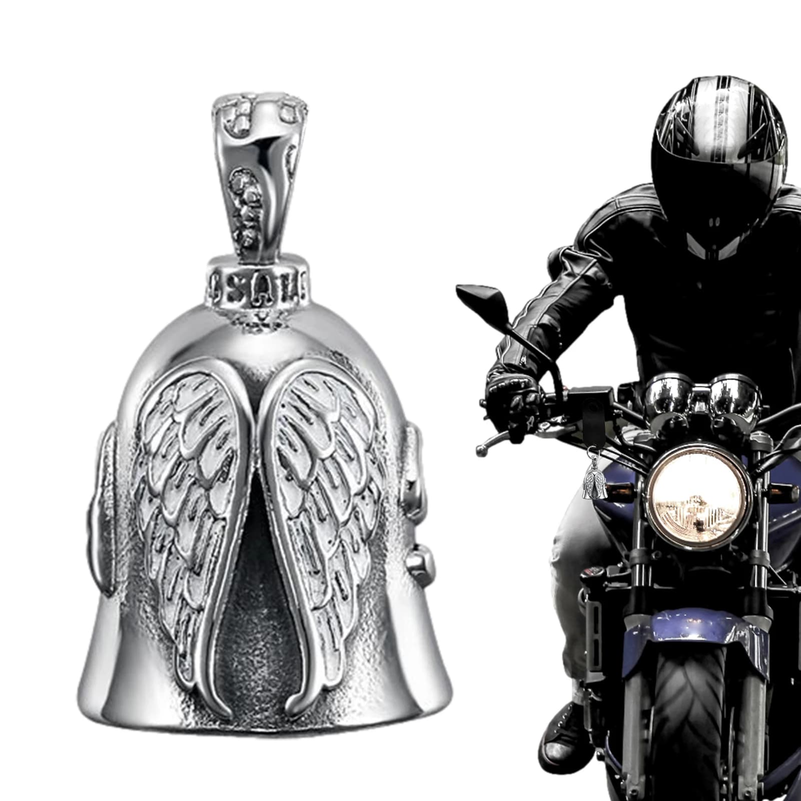 Riding Bell Angel Guardian Biker Riding Bell Portable Motorcycle Accessories For Biker Riders Motorcycle Bicycle Valentine Gift