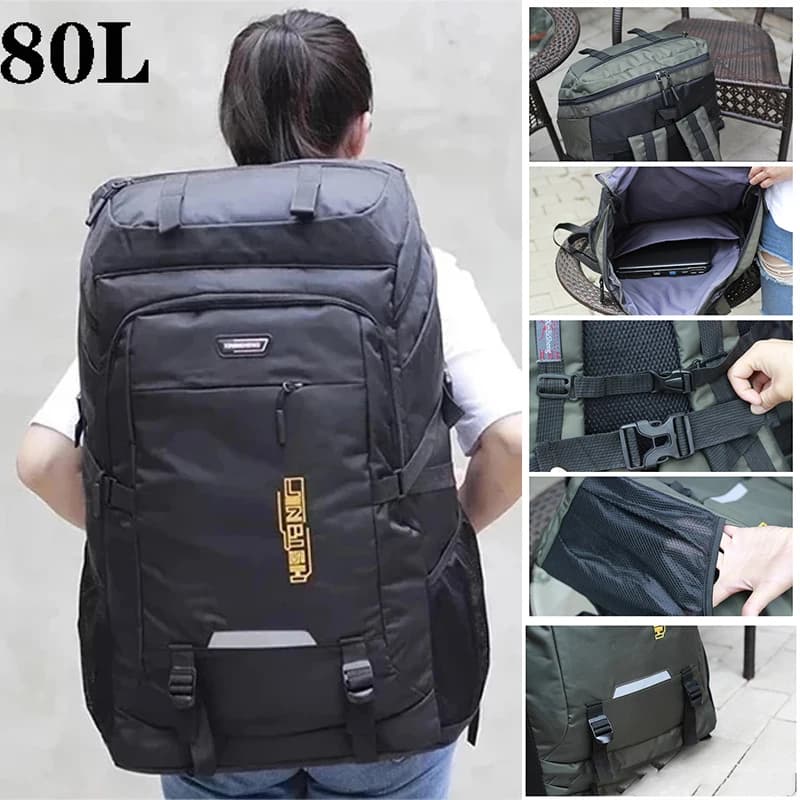 80L 50L Men's Outdoor Backpack Climbing Travel Rucksack Sports Camping Hiking Backpack School Bag Pack For Male Female Women