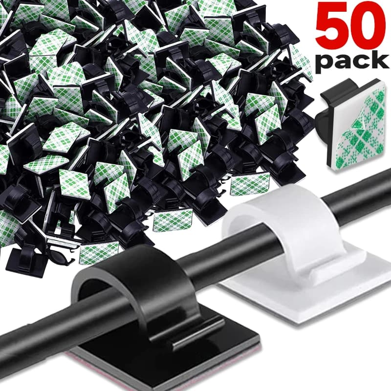 5-50Pcs Cable Organizer Clips for USB Charging Data Lines Bobbin Winder Wall Mounted Wire Holder Self-adhesive Cables Clip