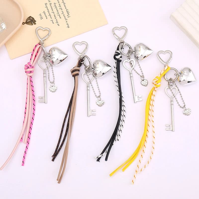 Creative Heart Weave Rope Keychain Simple Versatile Keychain For Women Girls Exquisite Backpack Decoration Accessories Gifts